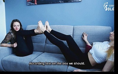 Two Woman’s Glued Their Sexy Bare Feet Together