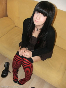 Striped Knee-length Socks And Tender Feet